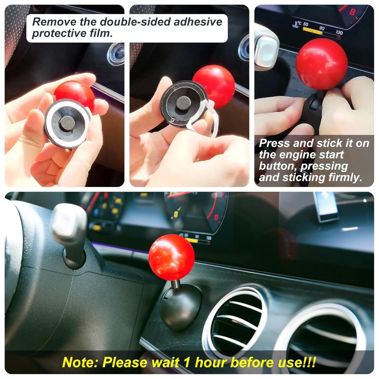 Premium Metal Car Push Start Button Cover | Car Push to Start Button Cover | Car Push to Start Button Rocker | One Touch Start Button | Car Engine Start Stop Button Joystick | Engine Start Button Cover | Car Ignition Button Cover |