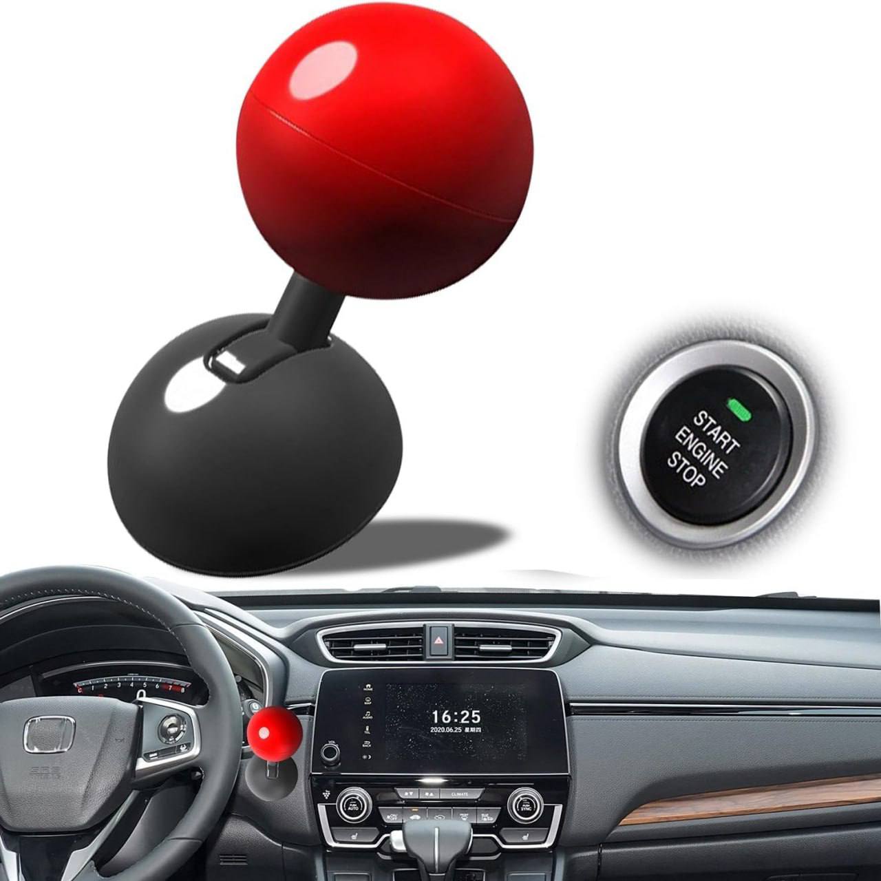 Premium Metal Car Push Start Button Cover | Car Push to Start Button Cover | Car Push to Start Button Rocker | One Touch Start Button | Car Engine Start Stop Button Joystick | Engine Start Button Cover | Car Ignition Button Cover |